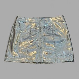 Forever 21 Silver Metallic Y2K Mini Skirt